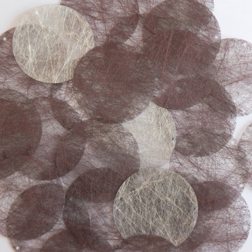 Round sequins 40mm Chocolate Brown Silky Fiber Strand Fabric