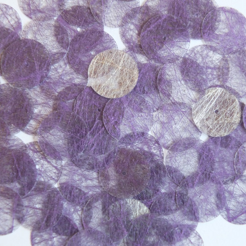 Round sequins 15mm Purple Silky Fiber Strand Fabric