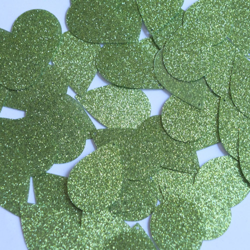 Teardrop sequins 1.5" Lime Green Metallic Sparkle Glitter Texture