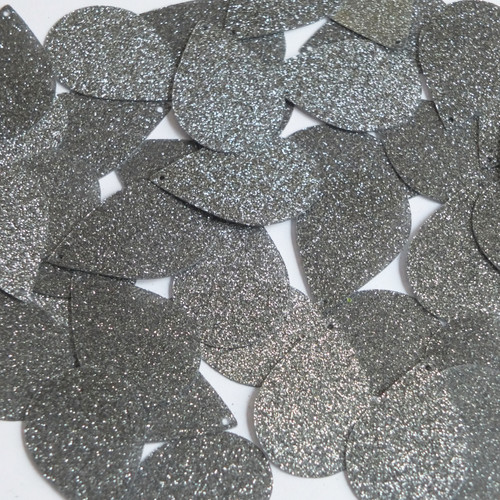 Teardrop sequins 1.5" Platinum Gray Metallic Sparkle Glitter Texture