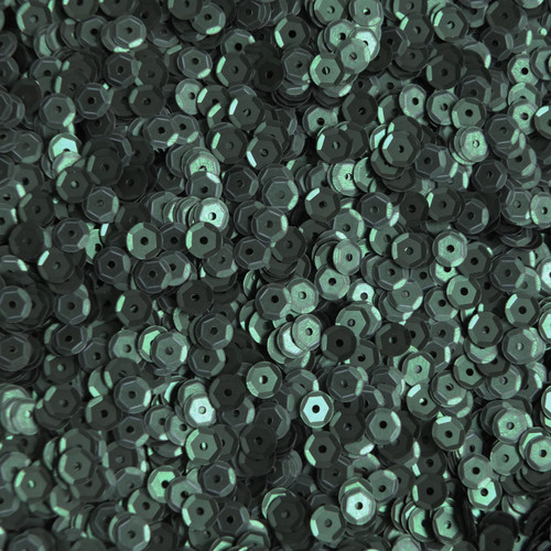 5mm Cup Round Sequins Deep Forest Green Matte Silk Frost