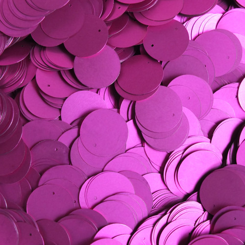 20mm Flat Round Sequins Fuchsia Pink Matte Silk Frost