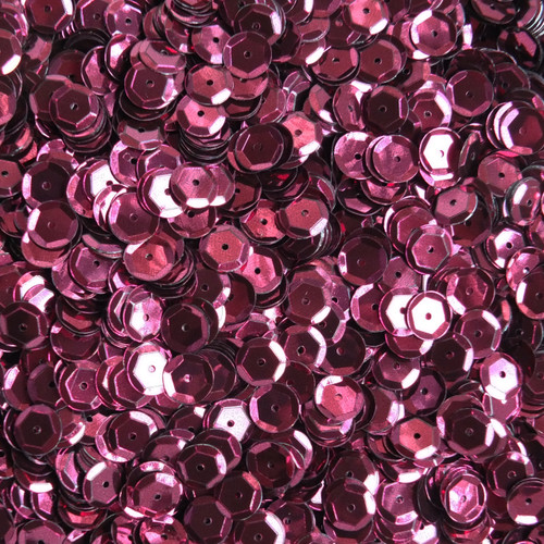 8mm Cup Round Sequins Burgundy Red Wine Shiny Metallic