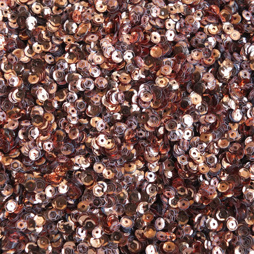 4mm Cup Round Sequins Copper Shiny Metallic