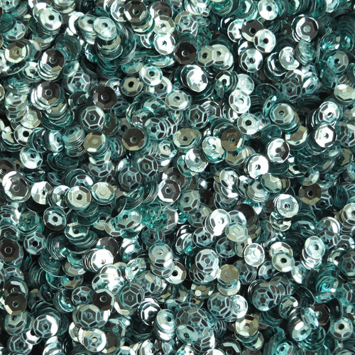 4mm Cup Round Sequins Aqua Blue Shiny Metallic