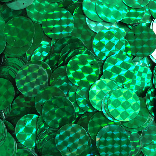 20mm Sequins Top Hole Green Prism Metallic