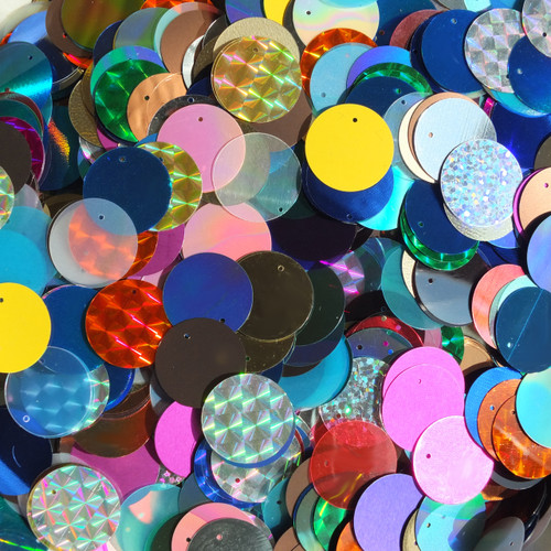 40mm Round Sequin Paillettes Multicolor Random Color and Finish Mix