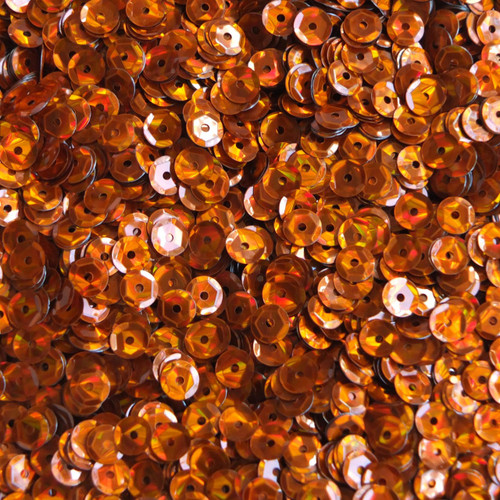 5mm Round Cup Sequins Orange Prism Reflective Metallic