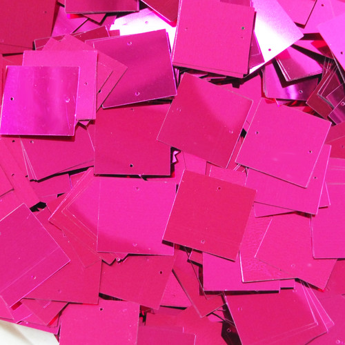 25mm Square Sequins Fuchsia Pink Metallic