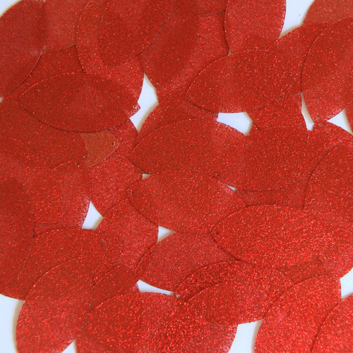 Navette Leaf Sequin 1.5" Dark Red Metallic Sparkle Glitter Texture