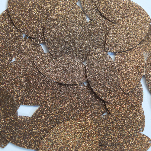 Navette Leaf Sequin 1.5" Coffee Brown Metallic Sparkle Glitter Texture