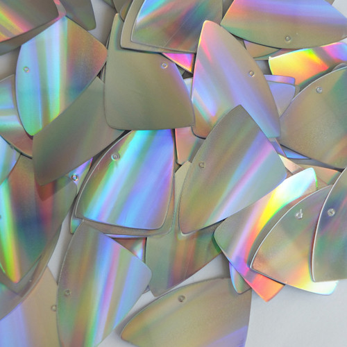 Fishscale Fin Sequin 1.5" Silver Laser Light Show Metallic