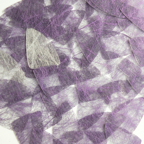 Fishscale Fin Sequin 1.5" Purple Silky Fiber Strand Fabric