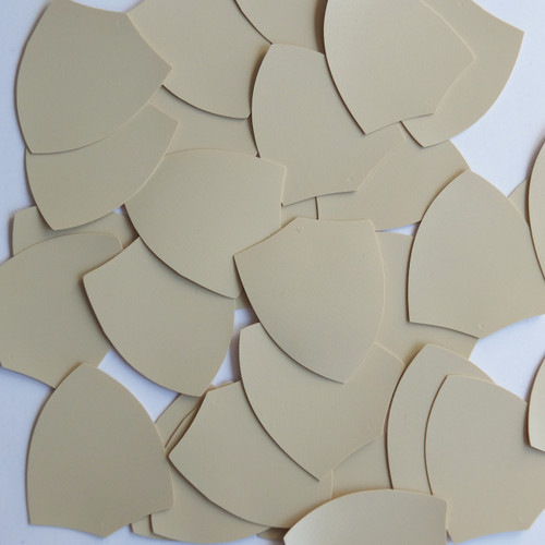 Shield Sequin 1.5" Beige Tan Opaque Vinyl Shield Sequin 1.5" Beige Tan Opaque Vinyl