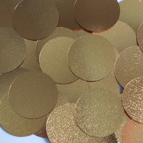 Round Sequin 40mm Gold Metallic Embossed Texture