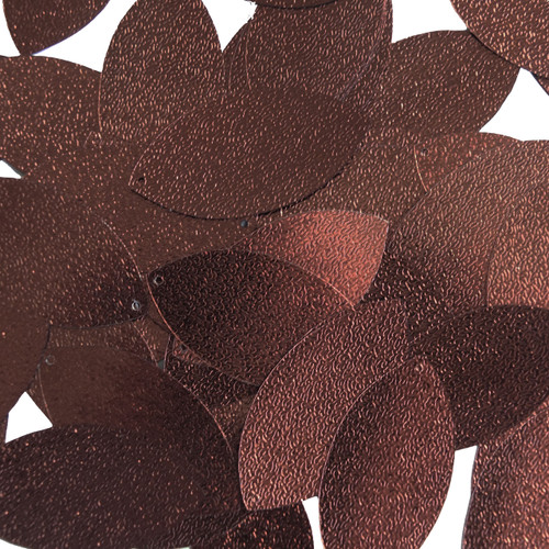 Teardrop Sequin 1.5" Bronze Brown Metallic Embossed Texture