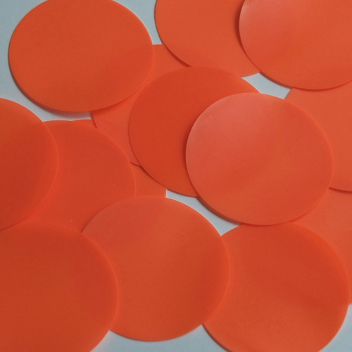 Round Sequin 2" Orange Blaze Opaque Fluorescent Vinyl