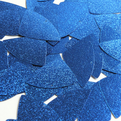 Fishscale Fin Sequin 1.5" Royal Blue Metallic Embossed Texture
