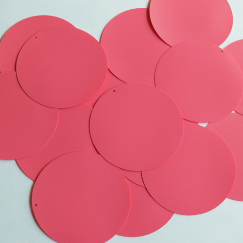 Round Sequin 50mm Bubblegum Pink Opaque Vinyl