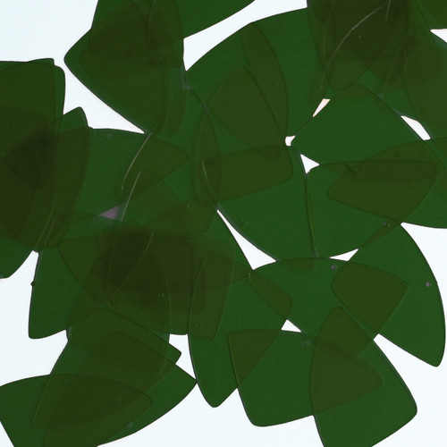 Fishscale Fin Sequin 1.5" Deep Dark Green Transparent Glossy See-Thru
