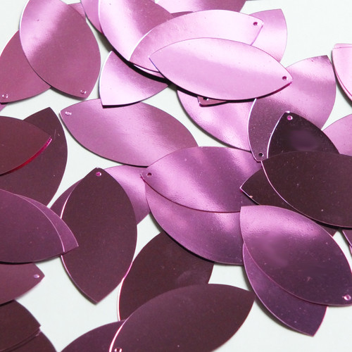 Navette Leaf Sequin 1.5" Orchid Pink Metallic