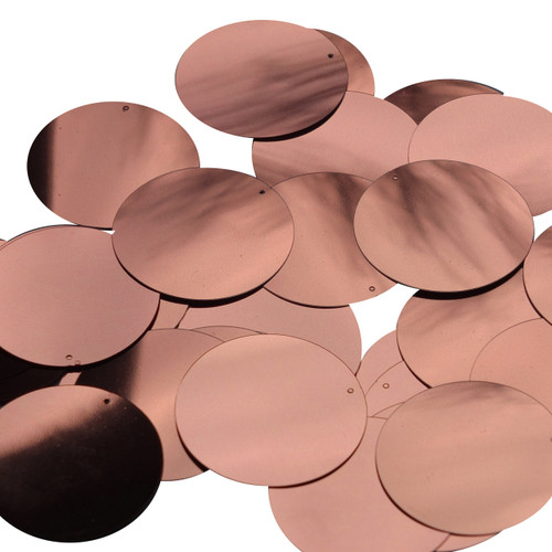 Round Sequin 40mm Copper Rose Metallic
