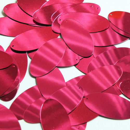Oval Sequin 1.5" Raspberry Pink Metallic Oval Sequin 1.5" Raspberry Pink Metallic