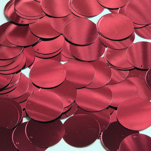 Round Sequin 24mm Red Wine Metallic