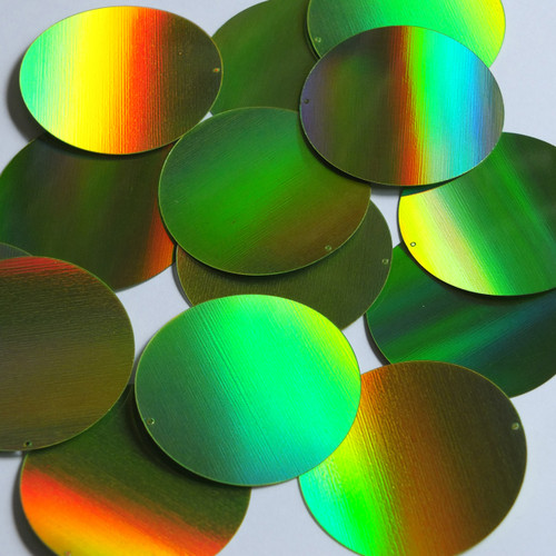 Round Sequin 50mm Lime Green Lazersheen Reflective Metallic