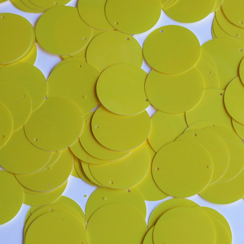 Round Sequin 24mm Yellow Opaque Glossy High Shine
