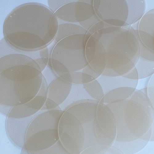 Round Sequin 40mm Ivory Cream Transparent Satin and Matte Duo Two Sided