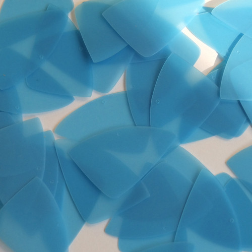 Fishscale Fin Sequin 1.5" Sky Blue Fluorescent Transparent Glossy and Matte Duo Two Sided