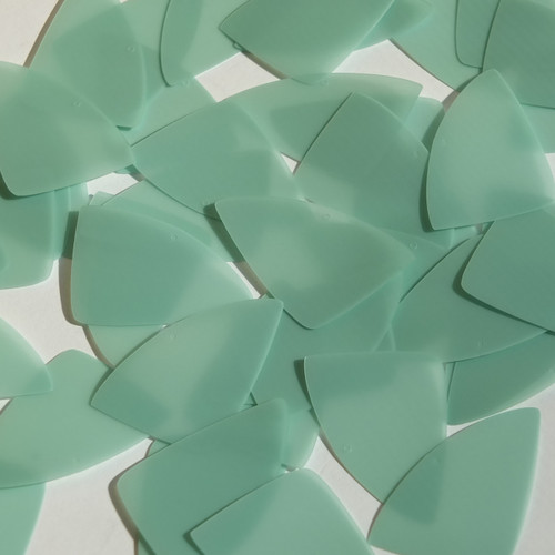 Fishscale Fin Sequin 1.5" Seafoam Blue Green Transparent Satin and Matte Duo Two Sided