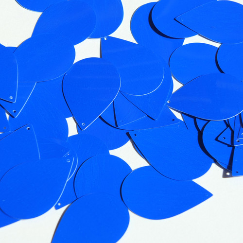 Teardrop Sequin 1.5" Royal Blue Opaque Glossy High Shine