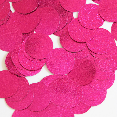 Round Sequin 24mm Magenta Pink Metallic Embossed Texture