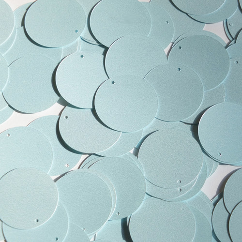 Round Sequin 24mm Baby Blue Opaque Satin Pearl
