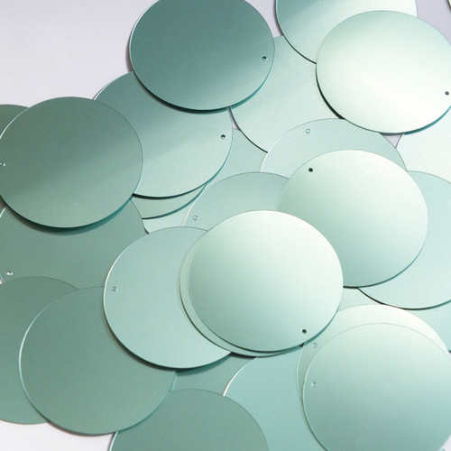 Round Sequin 40mm Seafoam Blue Green Matte Satin Metallic