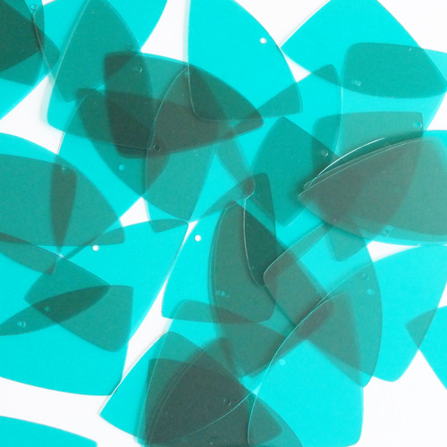 Fishscale Fin Sequin 1.5" Teal Transparent Glossy and Matte Duo Two Sided