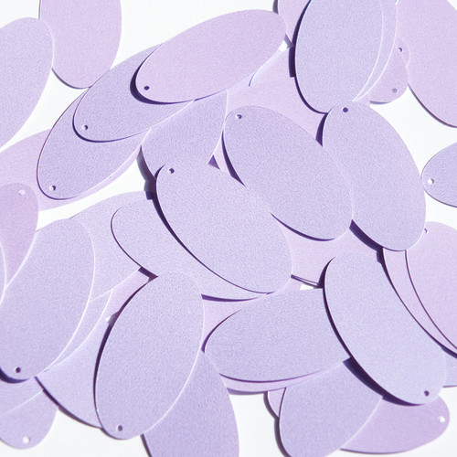 Oval Sequin 1.5" Lilac Light Purple Opaque Satin Pearl