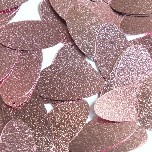 Oval Sequin 1.5" Pink Metallic Embossed Texture