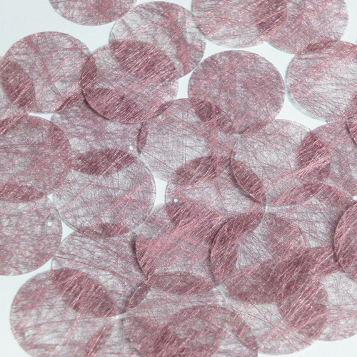 Round Sequin 24mm Pink Silky Fiber Strand Fabric