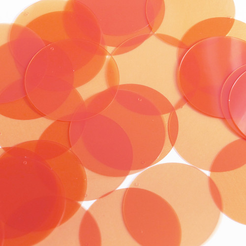 Round Sequin 40mm Orange Melon Transparent Glossy and Matte Duo Two Sided