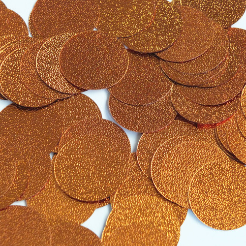 Round Sequin 24mm Copper Orange Metallic Embossed Texture