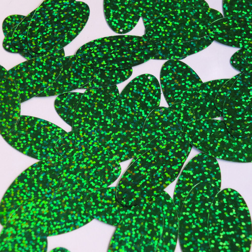 Oval Sequin 1.5" Green Hologram Glitter Sparkle Metallic
