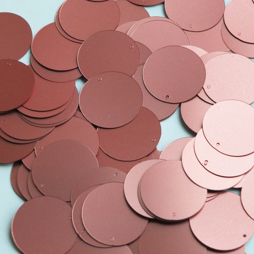 Round Sequin 24mm Copper Rose Matte Satin Metallic