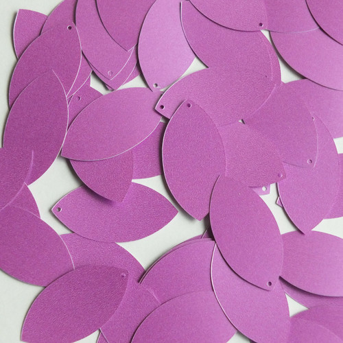 Navette Leaf Sequin 1.5" Orchid Pink Purple Opaque Satin Pearl