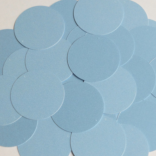 Round Sequin 40mm Light Blue Opaque Satin Pearl