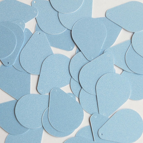Pear Drop Sequin 1" Light Blue Opaque Satin Pearl
