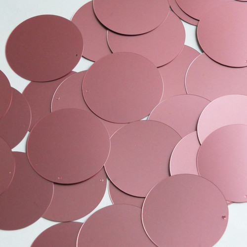 Round Sequin 40mm Rose Pink Matte Satin Metallic