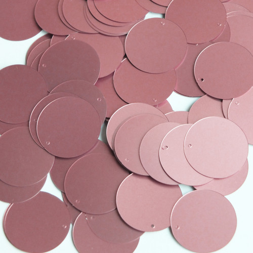 Round Sequin 24mm Rose Pink Matte Satin Metallic